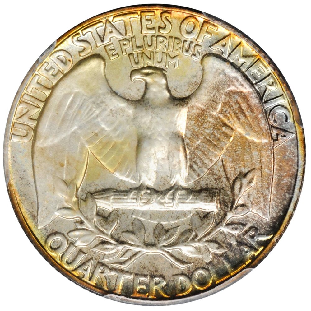 1942 proof Washington quarter showing mirror fields and frosted portrait devices typical of proof coinage